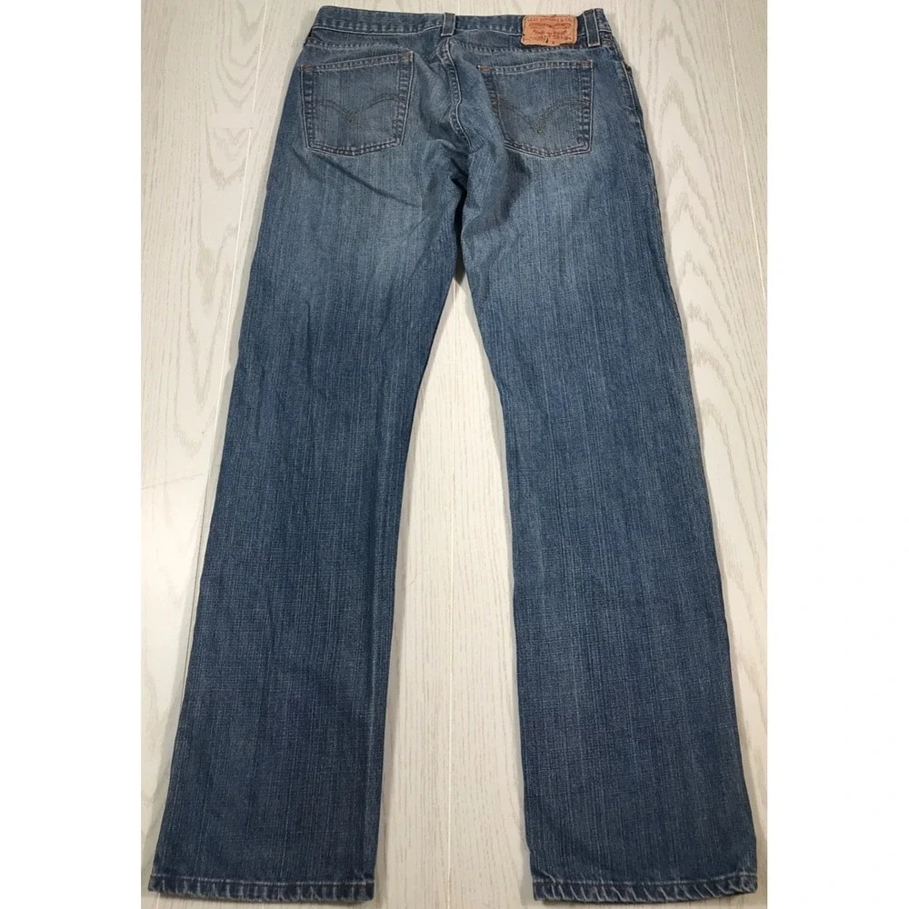 Vintage Y2K Levi's 514 Slim Straight Jeans Mens 34x34 Blue Mid Rise Cotton Retro